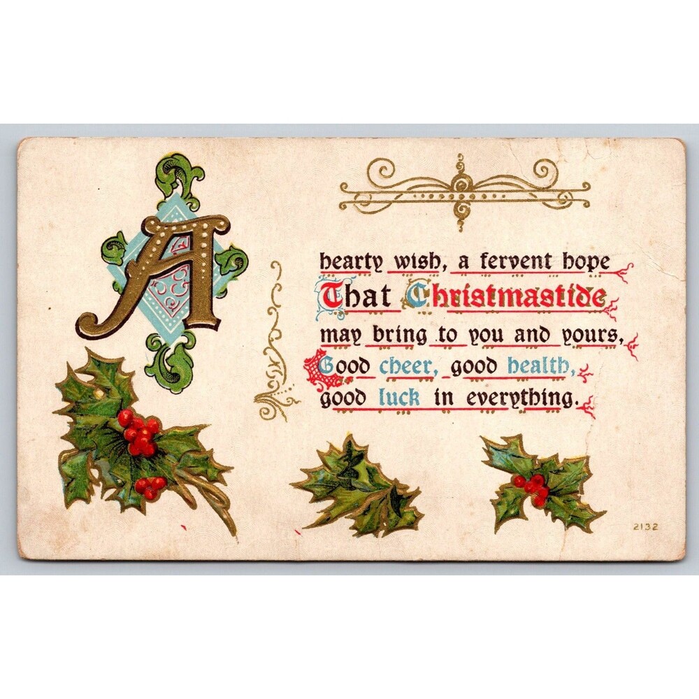 Vintage Christmas Postcard Nellie Dewitt Anderson Indiana RR1 Mamie